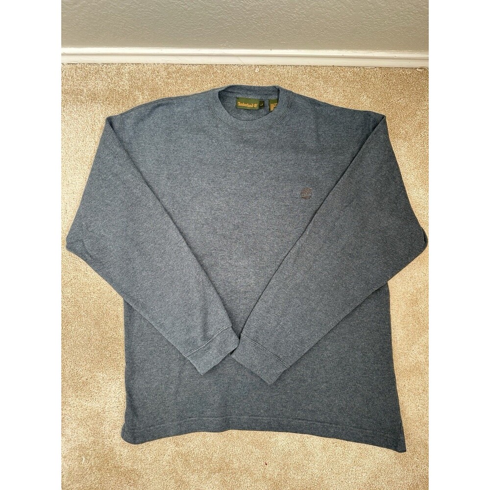 Timberland Gray Crewneck Sweatshirt Men’s Size L 100% Cotton Embroidered Tree